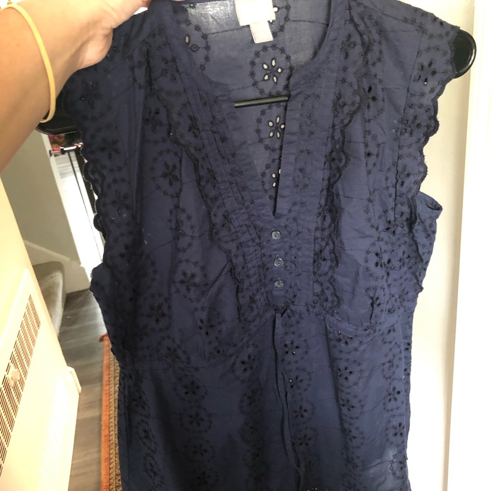 Converse Dark Blue Eyelet Blouse